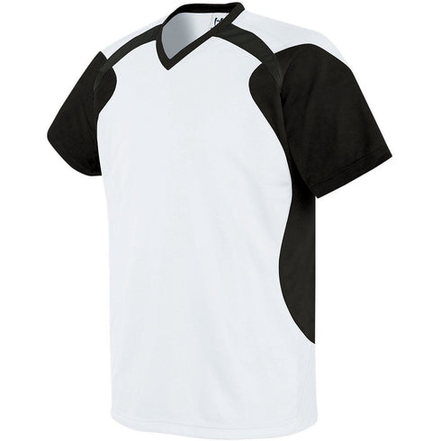 Russell Athletic Youth Tempest Soccer Jersey (322711-C), Color 'White/Black/Black'